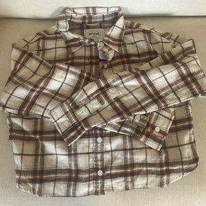American Eagle crop flannel